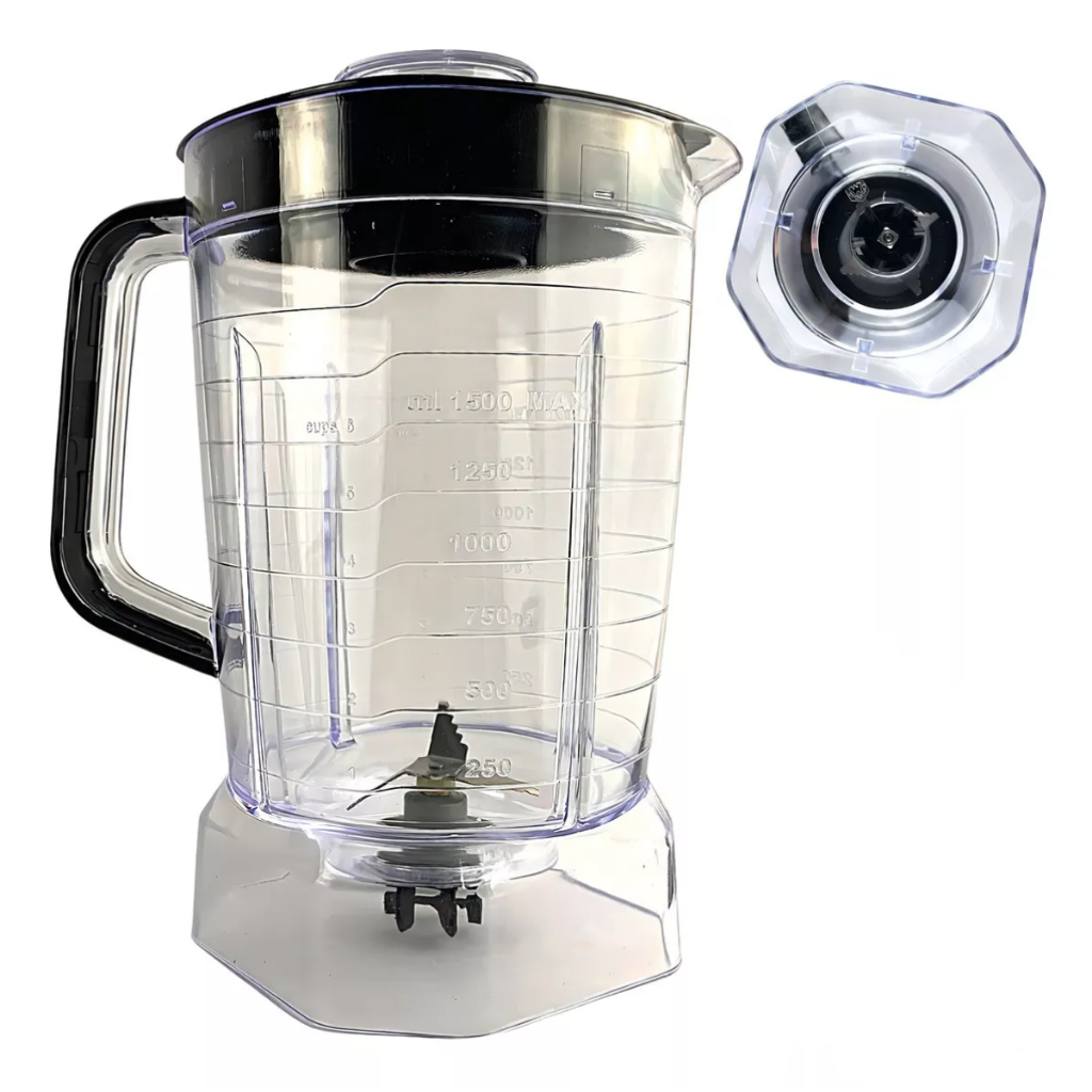 Copo Liquidificador Jarra Compatível Oster 1400 Full OLIQ10 Tampa Preta 1,5L