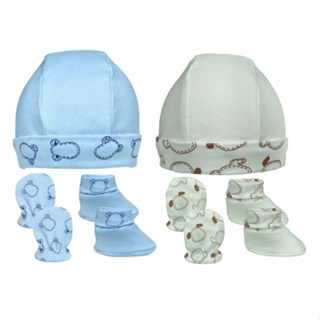 Kit Touca Luva Pantufa Sapatinho Bebe RN Confortável Saída Maternidade Menina Menino Enxoval em Oferta na Shopee