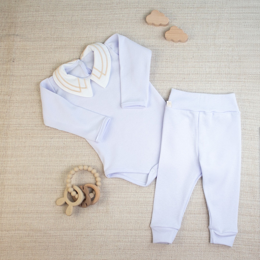 Kit Body E Calça Batizado Algodão 100% Hipoalergênico Modelagem Ampla Conforto RN Ao GG