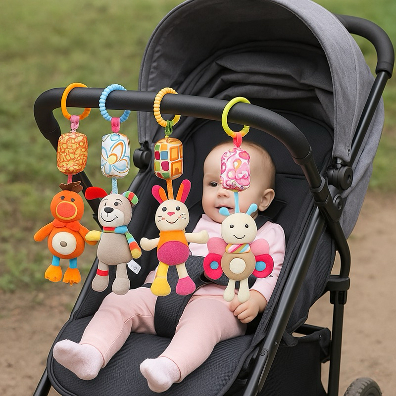 Mobile Anel chocalho Colorido de pelúcia para bebês ideal para carrinhos Brinquedo  Bebe Conforto em Oferta na Shopee