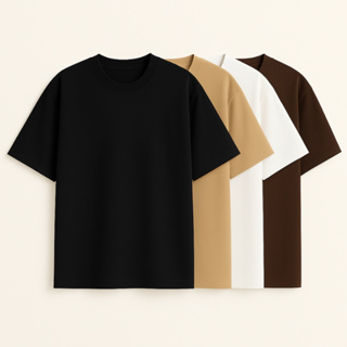Kit 4 Camiseta Oversized Básica Streetwear Masculina em Oferta na Shopee