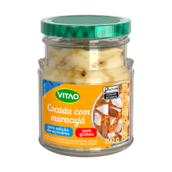 Cocada Ao Leite Maracujá Zero Açúcar Vitao 200 g - Sem Glúten