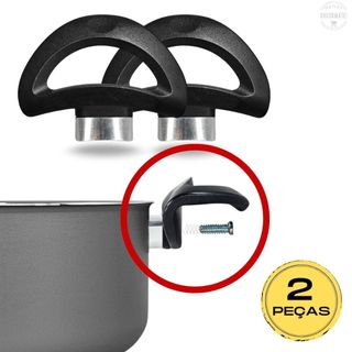 Kit 2 Alças Panela Baquelite Cabo Antitérmico Com Distanciador de Calor Pegada Segura Sem Queimar