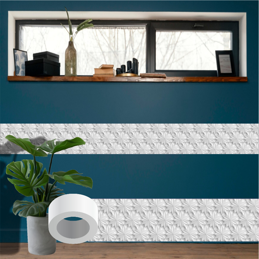 ABSTRATO FLORAL 2 FX0.191 - Faixa adesiva para decorar o quarto do bebê, sala, cozinha, empresa em Oferta na Shopee