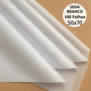 PAPEL SEDA BRANCO 50x70 - 100 FOLHAS em Oferta na Shopee