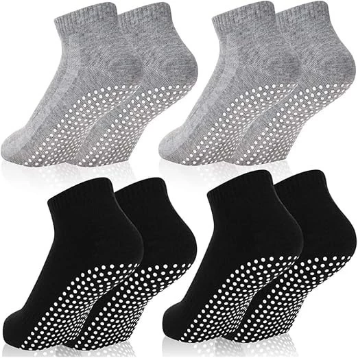 Kit 3 ou 6 Pares Meia Cano Curto Com Antiderrapante Pilates Unissex Algodão Conforto — imagem 1