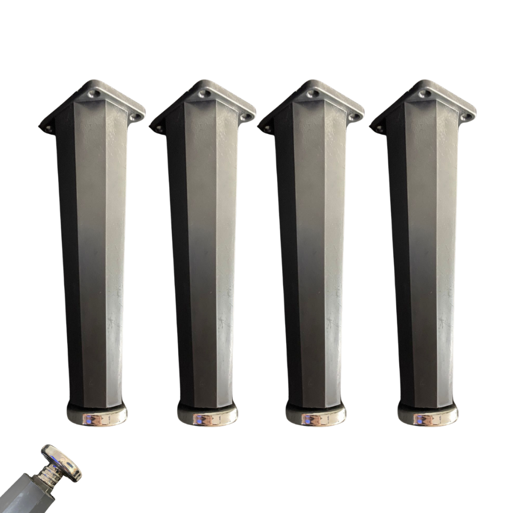 4 Pé Pézinho De Móveis 17cm até 19cm Para Armário Pia Balcão Cozinha Regulável Ajustável Americano Para até 400kg