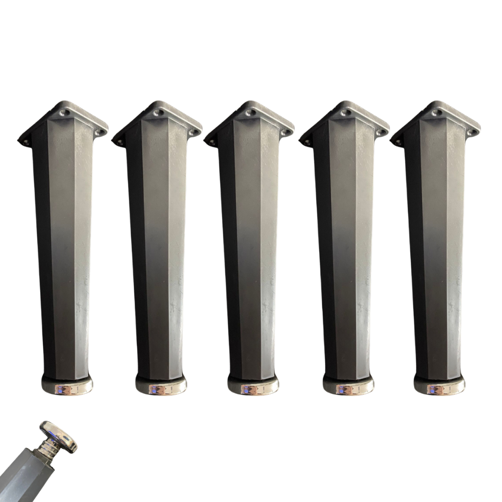 5 Pé Pézinho De Móveis 17cm até 19cm Para Armário Pia Balcão Cozinha Regulável Ajustável Americano Para até 500kg