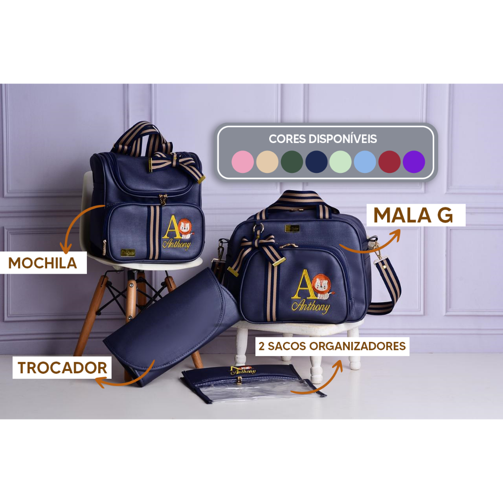 kit bolsas  pesonalizado super luxo com 5peças em Oferta na Shopee