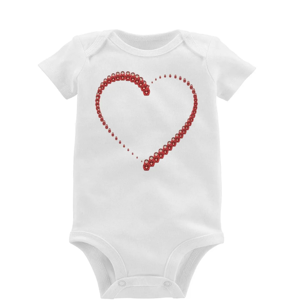 Body Bebê Matrioska Coração Roupa