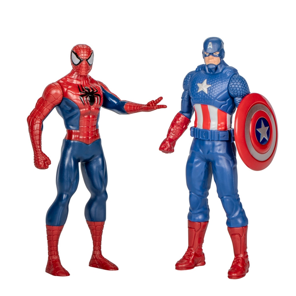 Kit 2 Bonecos Marvel Vingadores Clássicos Homem Aranha & Capitão América 15cm - Hasbro B1686 - Hobbies & Collections