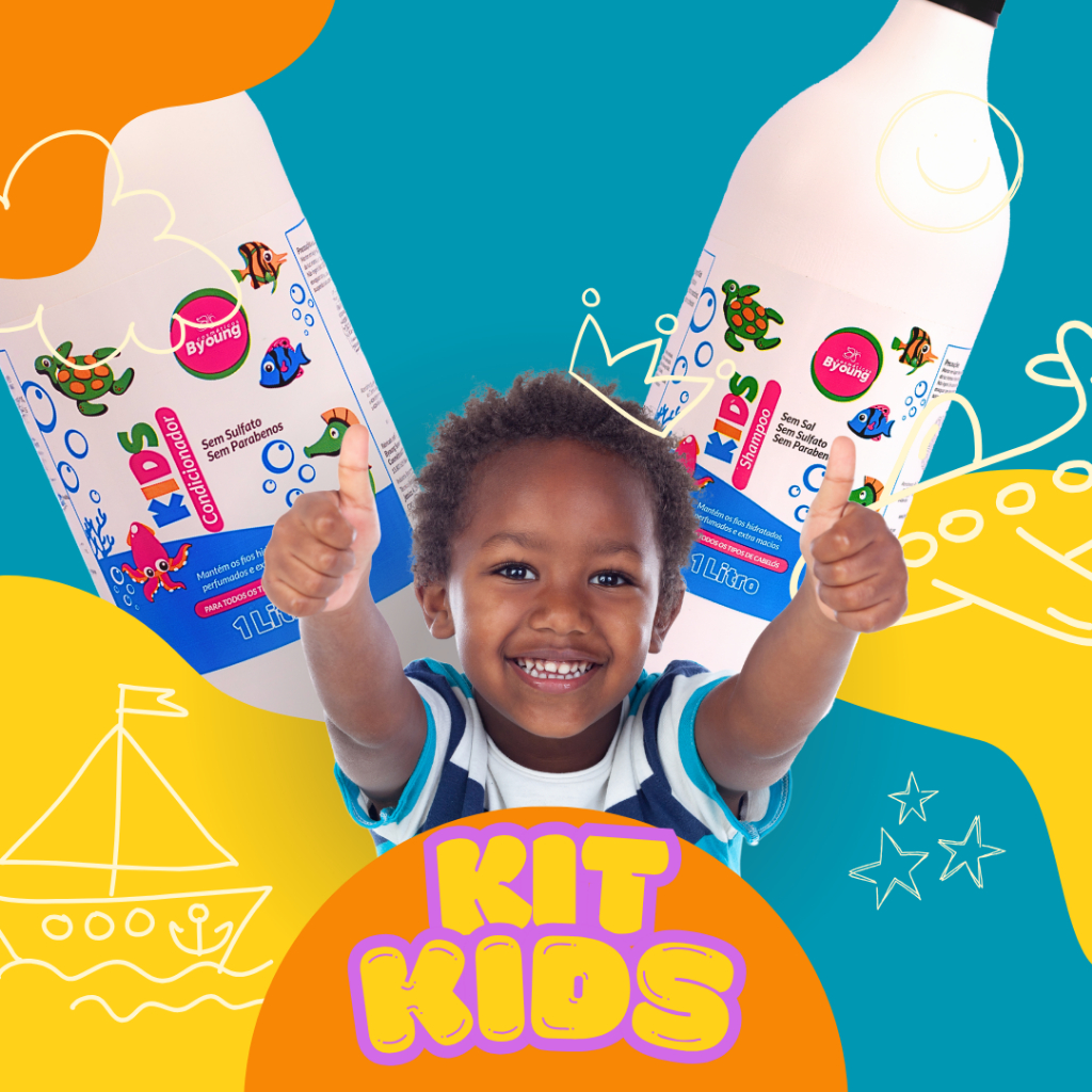 Kit Shampoo e Condicionador 1 Litro - Kids Byoung
