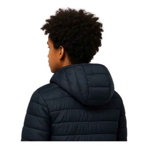 Jaqueta Infantil Puffer Bobojaco Bolso Com Capuz Removivel