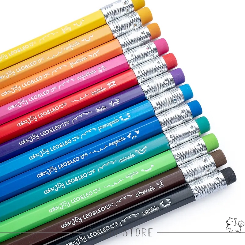 Lápis de cor apagável 12 cores Big Color Joy - Escolar Iniciação