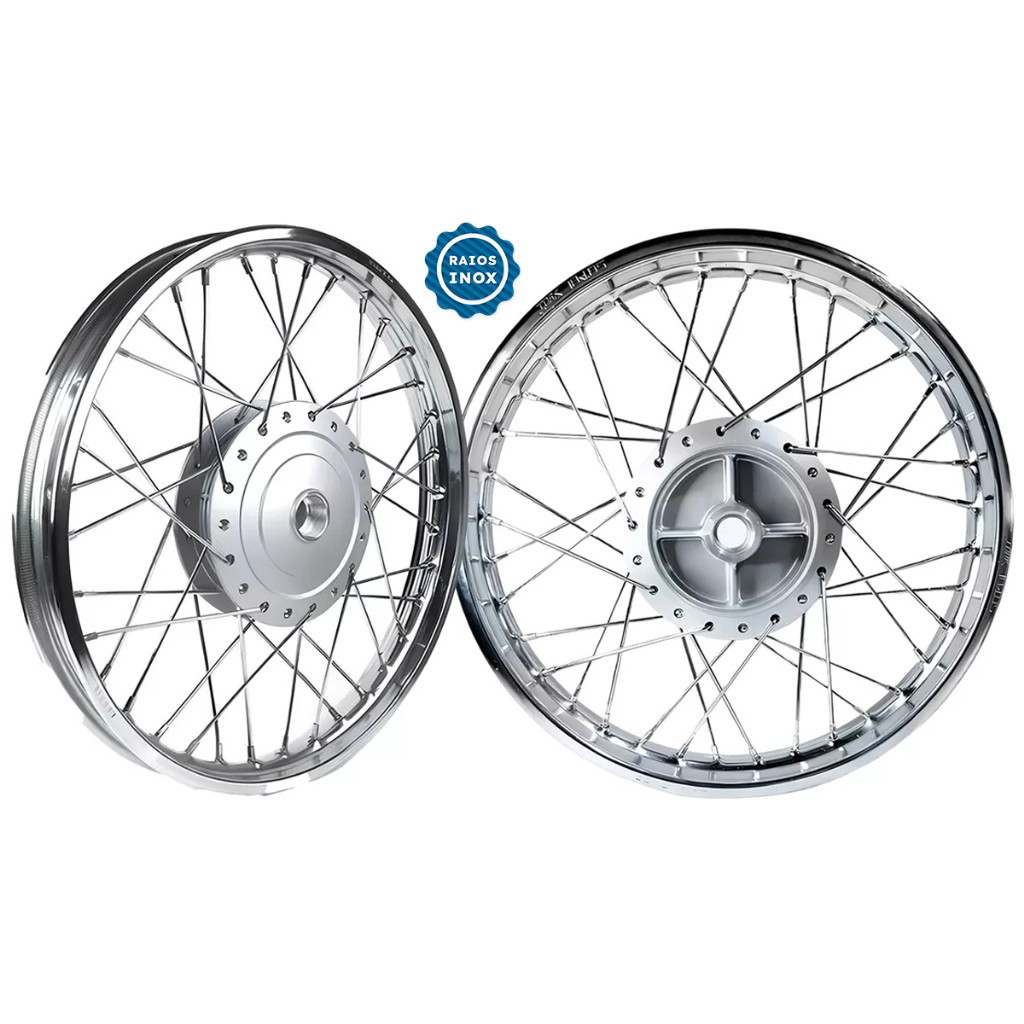 Par Roda Aro Jante Biz 100 Biz 110 Biz 125 Raios em Inox