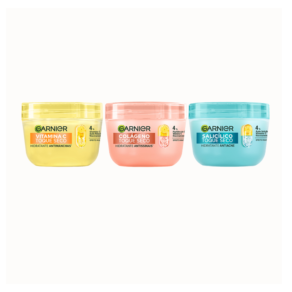 Kit Garnier Hidratante Toque Seco Antiacne + Antimanchas + Antissinais - Beauty