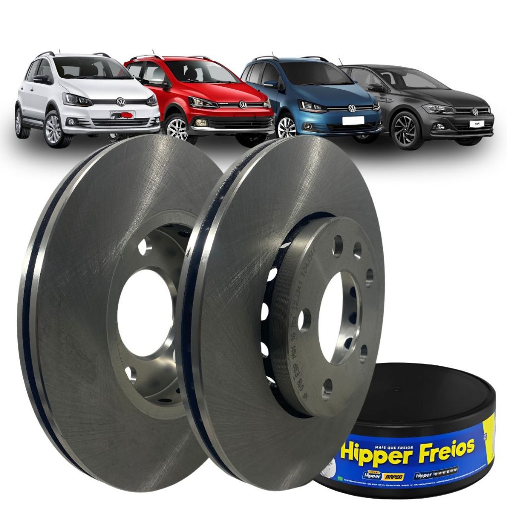 Par Disco Freio Ventilado Crossfox Fox Polo 2002 À 2019 - Spare Parts and Accessories for Vehicles