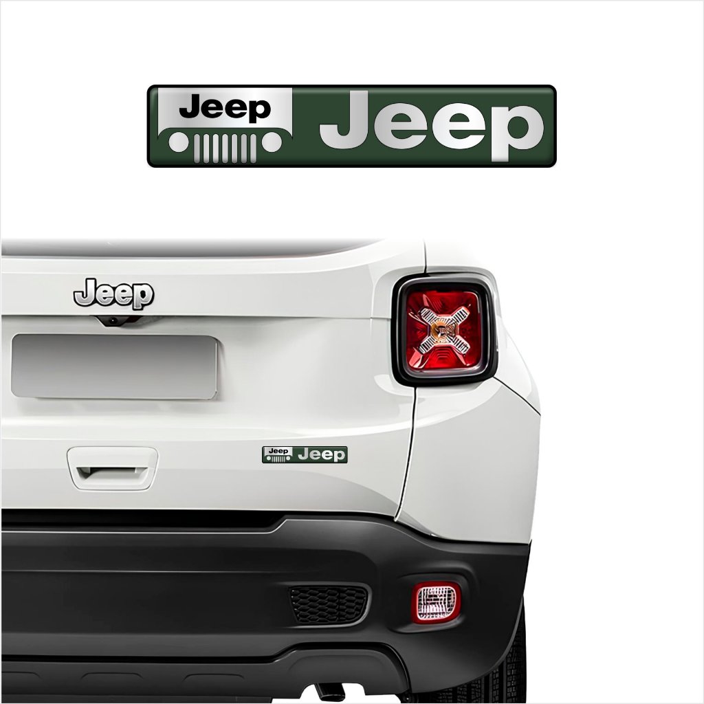 Adesivo Traseiro Jeep Renegade Compass Cherokee Emblema Cromado
