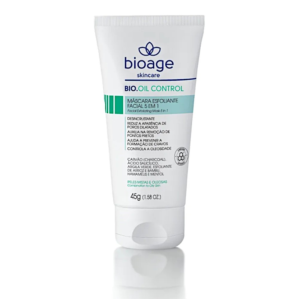 Máscara Esfoliante De Carvão Ativado 5 Em 1 Antioleosidade - Bioage
