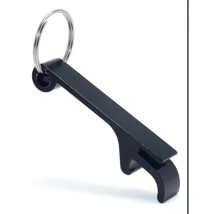 50 Chaveiros Abridor De Garrafas Aluminio Não Personalizado Preto