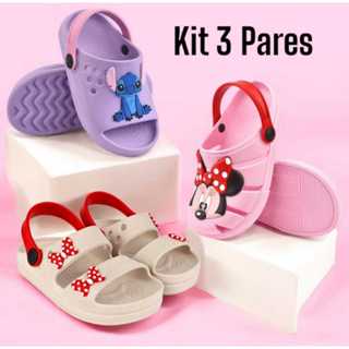 kit 3 pares babuche infantil para menina. Lucks Calçados. em Oferta na Shopee