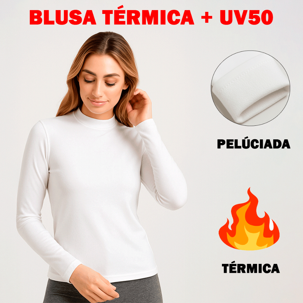 Camiseta Térmica Pelúcida Feminina Segunda Pele Lisa para o Frio em Oferta na Shopee
