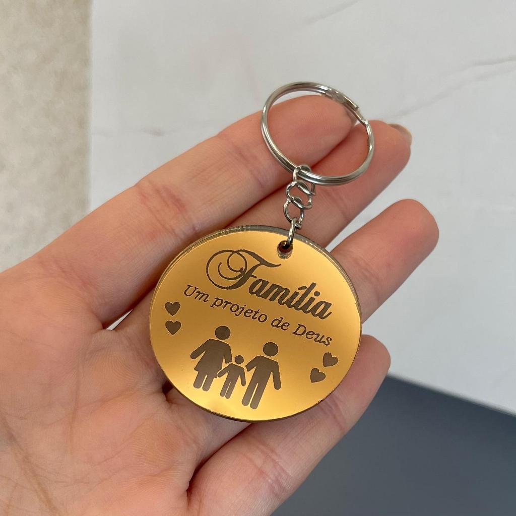 Kit Chaveiro Personalizado Espelhado Brinde para Festa Escola ou Empresa