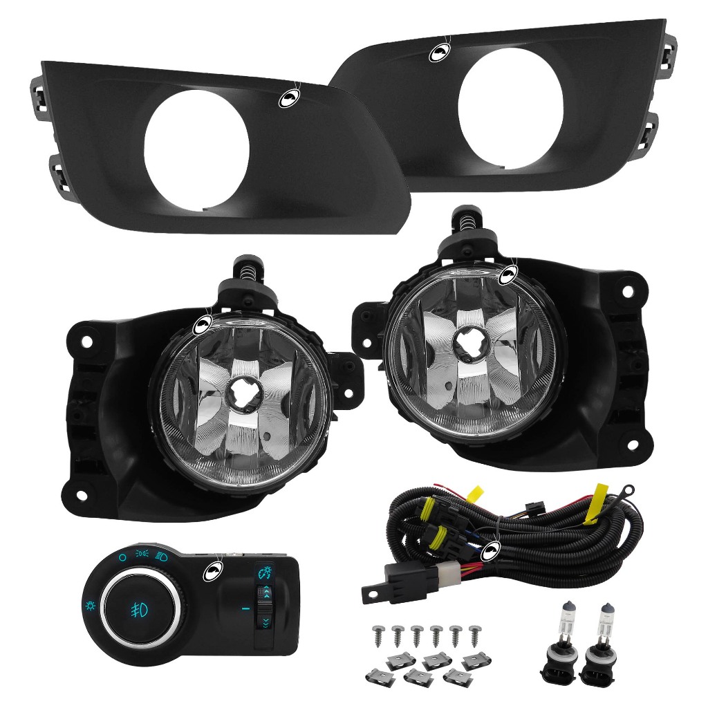Kit Farol de Milha Neblina Onix e Novo Prisma LT e LTZ 2017 até 2020 Com Moldura Botão Modelo Painel