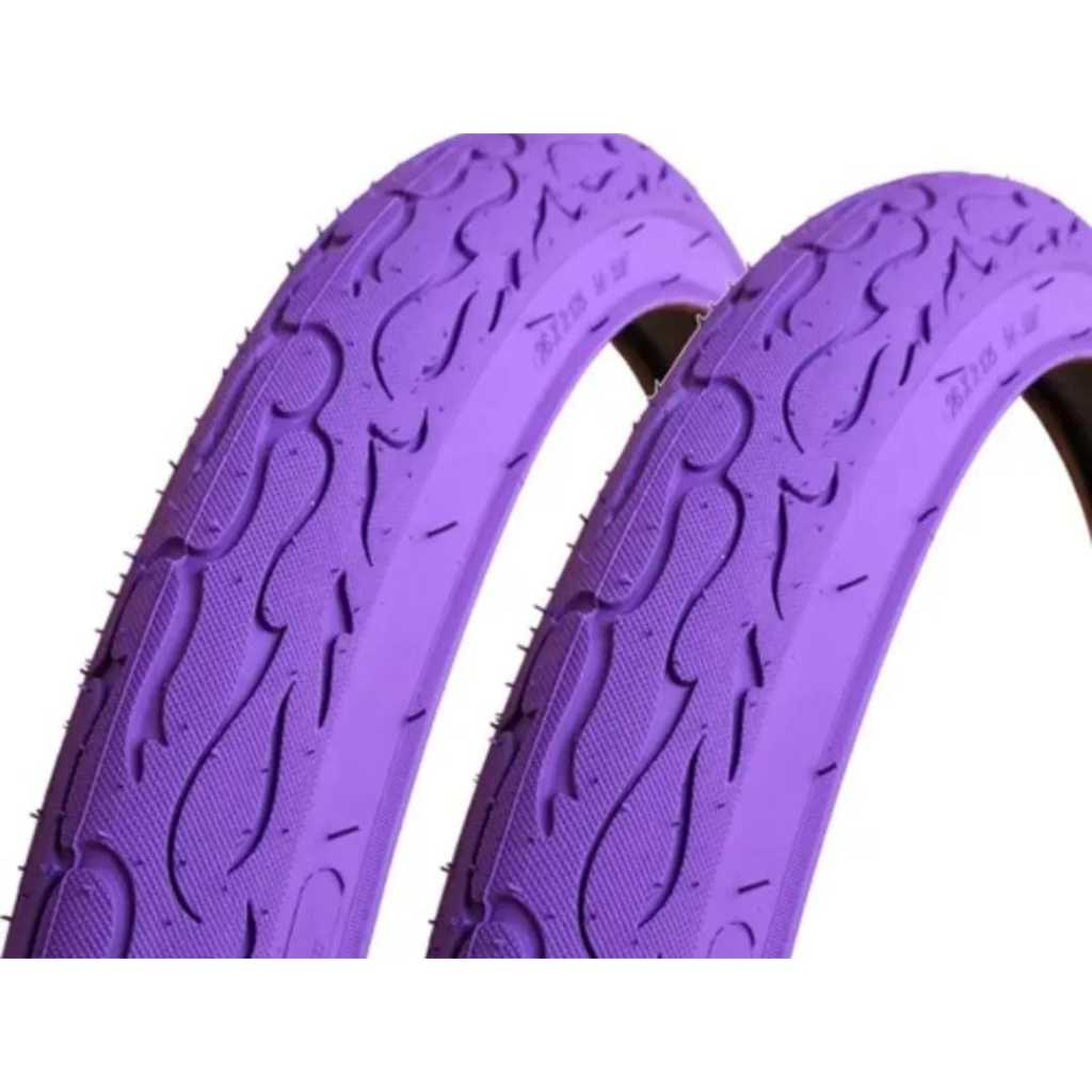 Par Pneu Dsi Tyres Fire Aro 26 X 2.125 Slick Flame P/ Bike Roxo