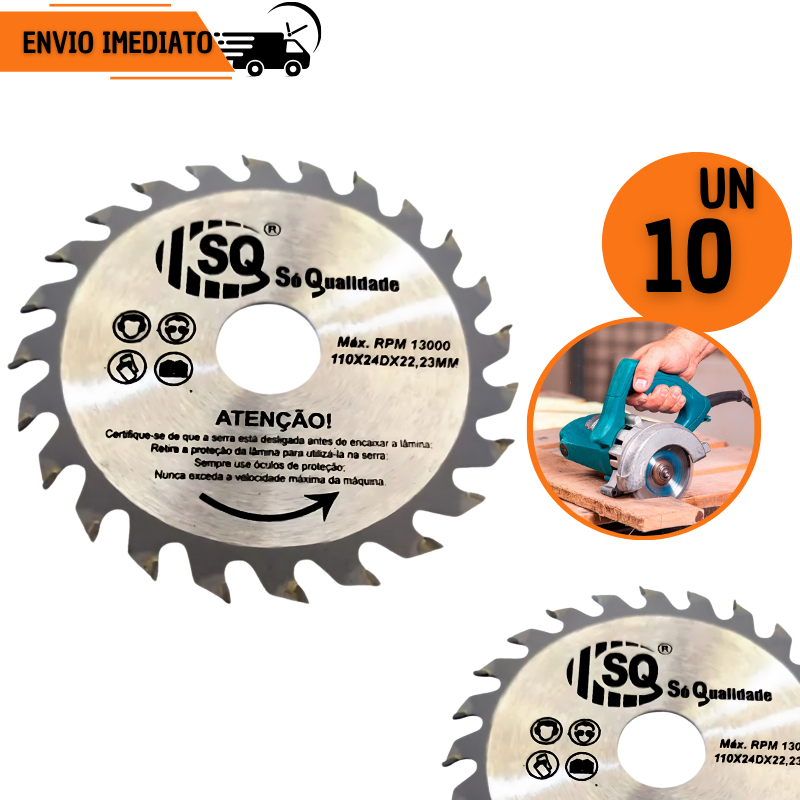 Disco de Corte para Madeira 4" Serra Circular 24 Dentes Marceneiro Reforma Pedreiro Construção
