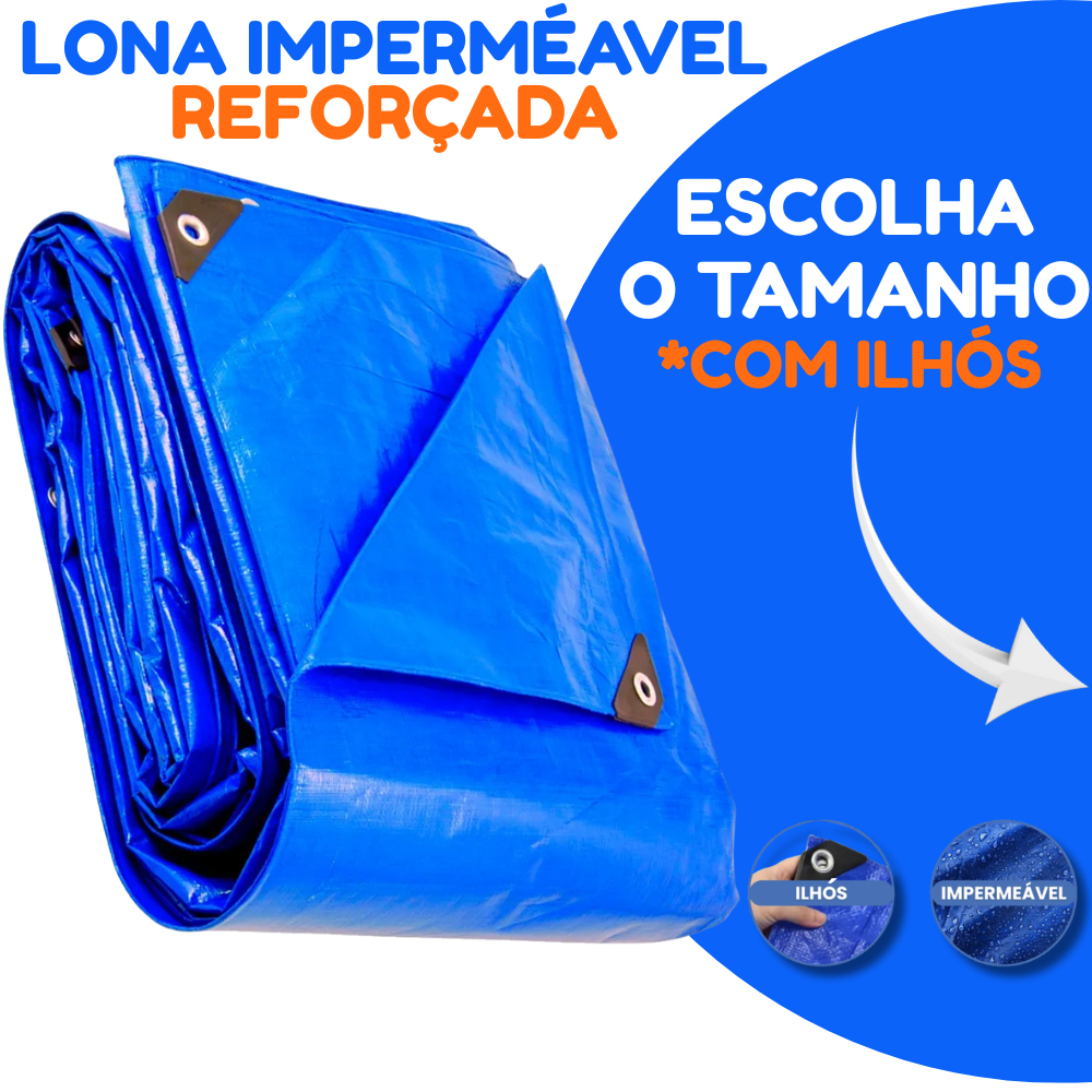 Lona Azul Impermeável 4x3 4x4 5x3 UV com Ilhos para Cobertura Caminhão Construção Festas Piscinas