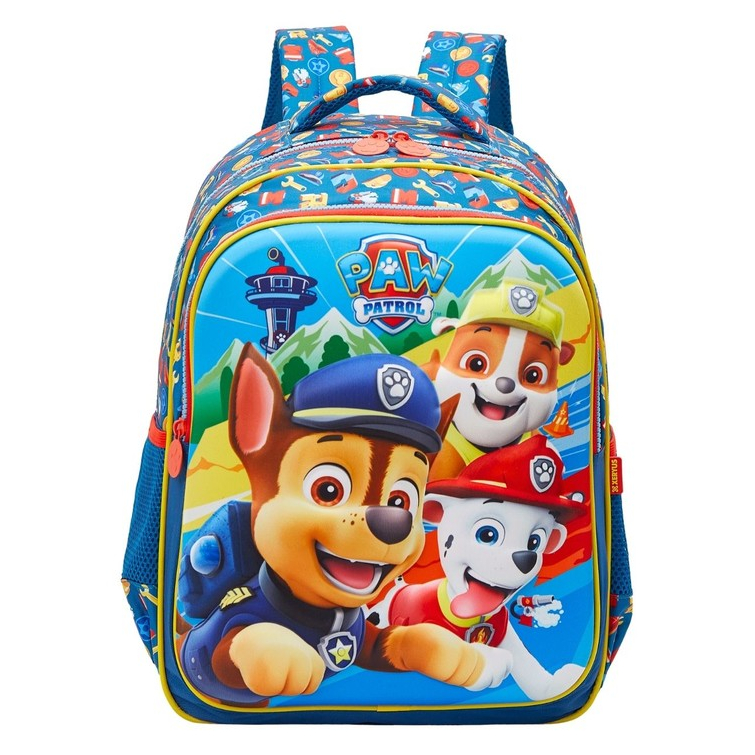 Mochila Escolar Reforçada Costas Patrulha Canina Luxo13492 Fofa 3D Original