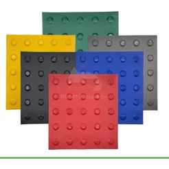 Piso Tátil ALERTA - kit 10 peças - PVC 25x25cm - Acessibilidade