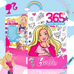 Livro Infantil 365 Desenhos Para Meninas Barbie Livro De Pintura Desenhos Para Colorir Rosa Oficial