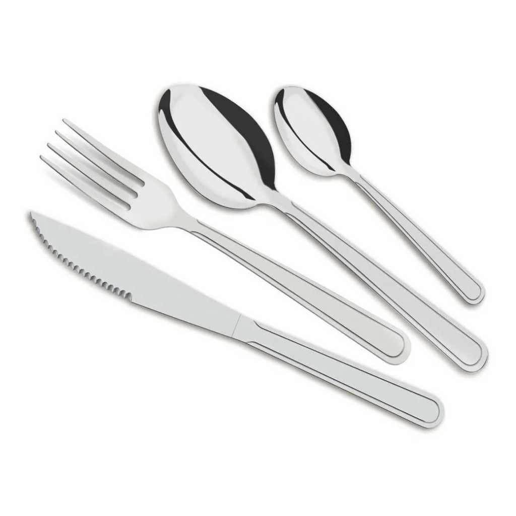 Jogo Talheres Faqueiro Búzios Aço Inox 24 Peças Tramontina em Oferta na Shopee