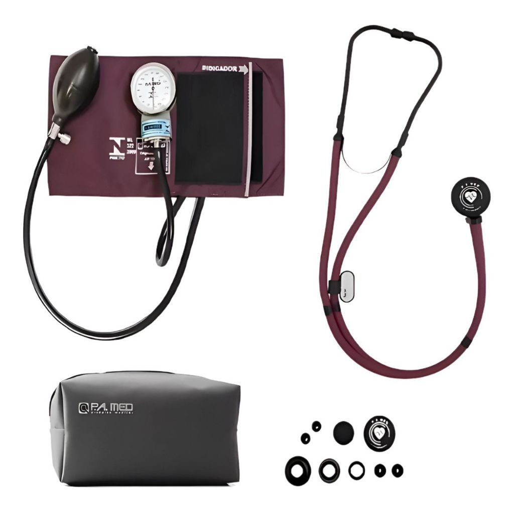 Kit Esfigmomanômetro + Estetoscópio Rappaport Black Ed P.a Med