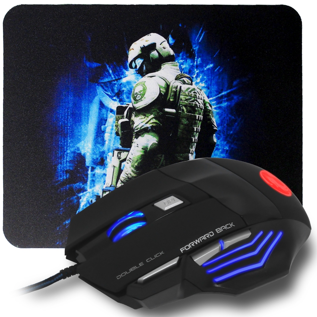 Mouse gamer para pc 3200 dpi ergonomico para computador jogo acompanha mouse pad
