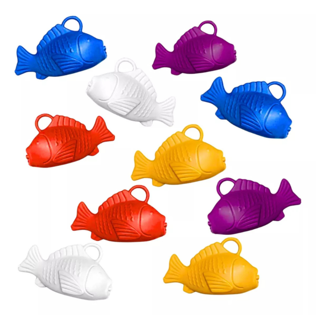 Kit 10 20 ou 30 Peixinhos Coloridos de Brinquedo – Pescaria Festa Junina Infantil Prenda Escolar
