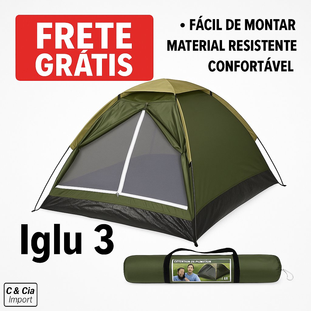 Barraca Camping Iglu 3 Pessoas Pantanal Acampamento Lugares em Oferta na Shopee