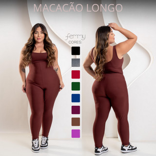 PLUS SIZE Macacões Longos Zero Transparência Fitness Premium Legg Feminino Academia Trein…