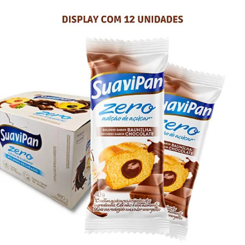 Kit 12 Bolinhos Zero Açúcar - Baunilha com Chocolate em Oferta na Shopee