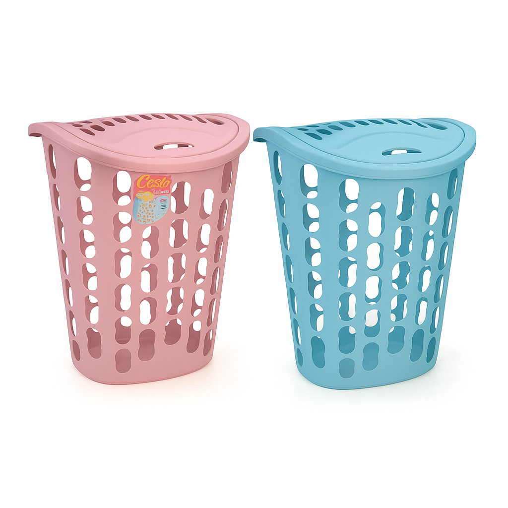 Cesto De Roupa Suja Rosa Roupeiro Telado 40 Litros Banheiro Rosa e Azul em Oferta na Shopee