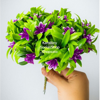 Mini Lírio Artificial Buque Com 6 Ramos P/ Decoração Casamento, Arranjos, Decorar Festas em Oferta na Shopee