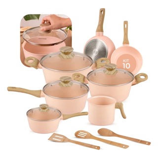 Jogo De Panelas Antiaderente Cerâmica Mimo Style 10 Peças em Oferta na Shopee