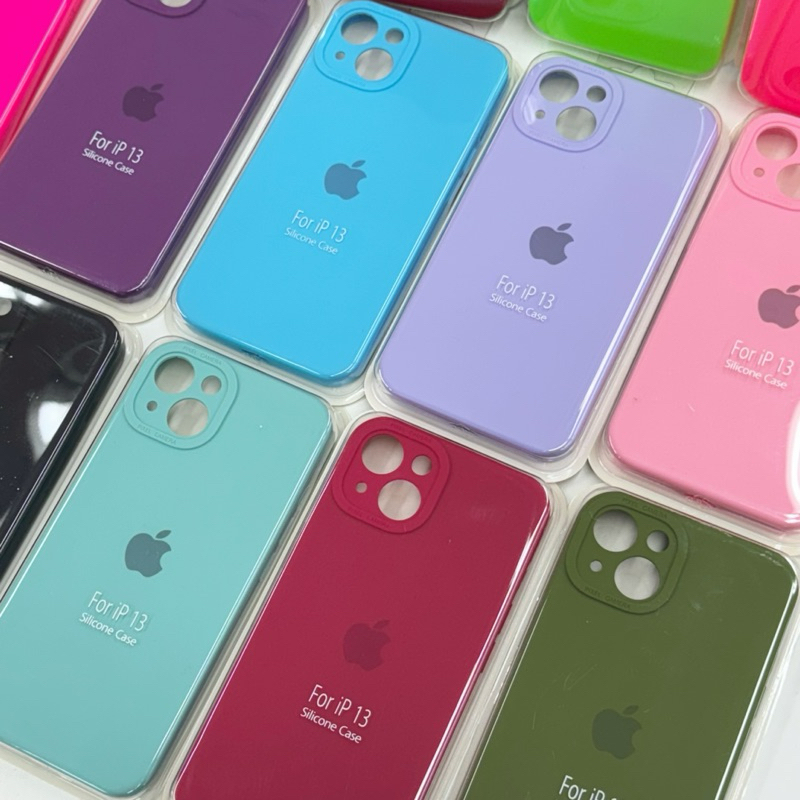 Capa Case Silicone IPhone 13 14 Com Proteção de Câmera Aveludado Estilo QUADRADA Alto-Relevo