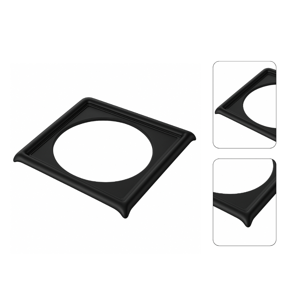 Porta Ralo Click 15x15 Suporte Preto Inox Exclusivo Não Descasca