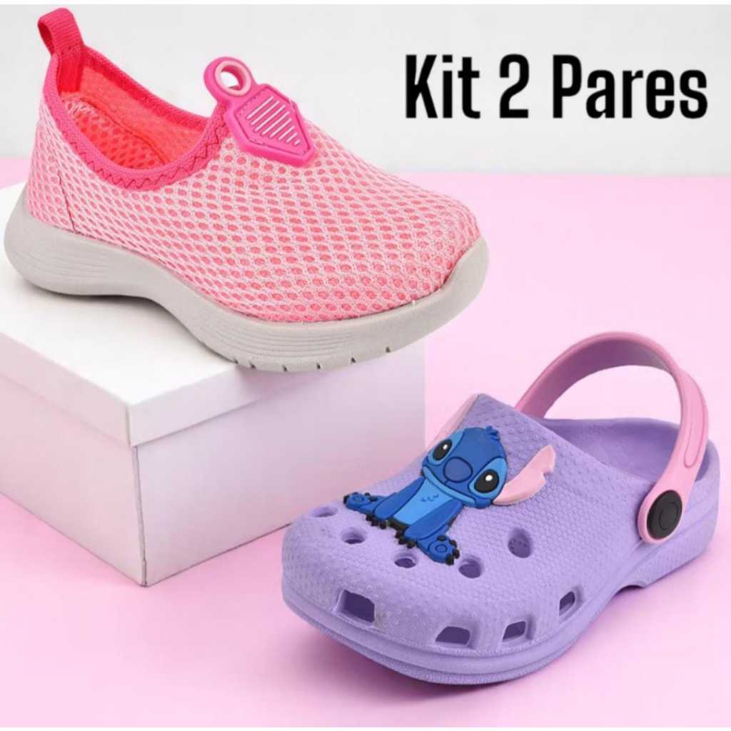 Kit 2 pares de tenis infantil para meninas.Lucks Calçados.