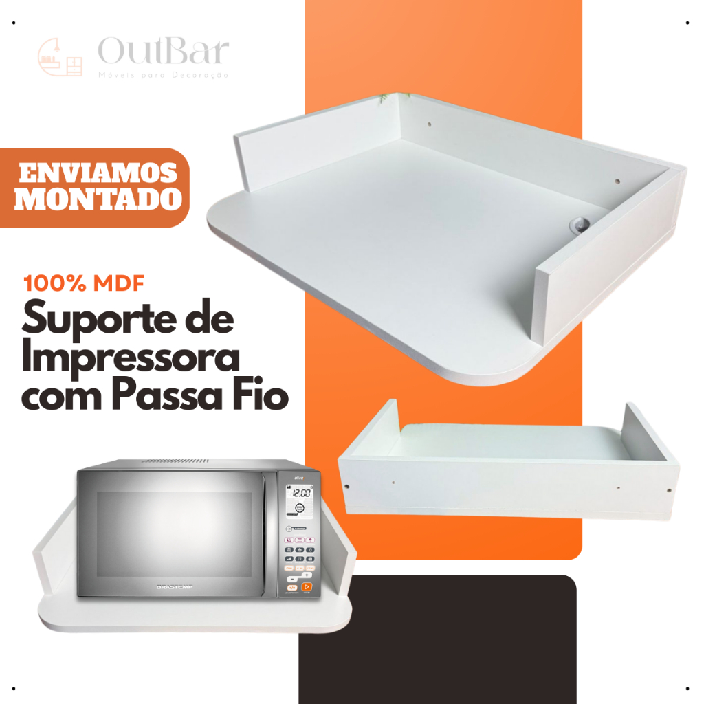 Suporte Para Microondas Forno Elétrico Impressora Em Mdf em Oferta na Shopee