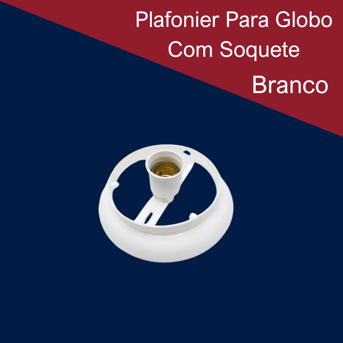 Kit Plafon Para Globo Receptáculo Com Soquete E27 110v/220v Branco Preto 1 Lampada Para Globo Plástico Ou Vidro