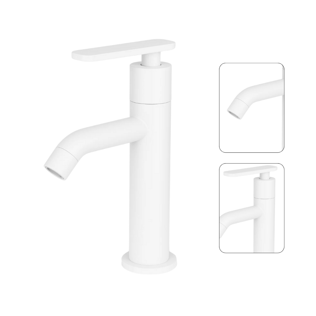 Torneira Lavatório Banheiro Branca Alavanca Moderna Abs Premium Luxo 1/4 de Volta em Oferta na Shopee